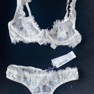 NWT Journelle Grace Bra And Panty Set, Size Small, White